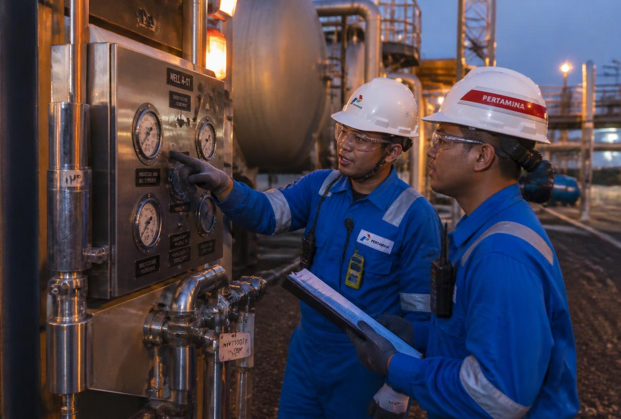 Engineers monitoring gauges during equipment commissioning